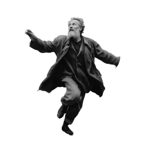 Open Model background removed: elderly man running blur