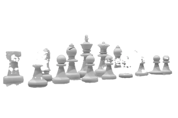 Open Model background removed: white chess pieces tournament
