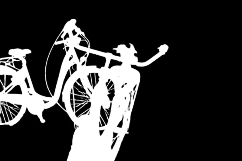 Alpha matte prediction: Two Bikes in Field