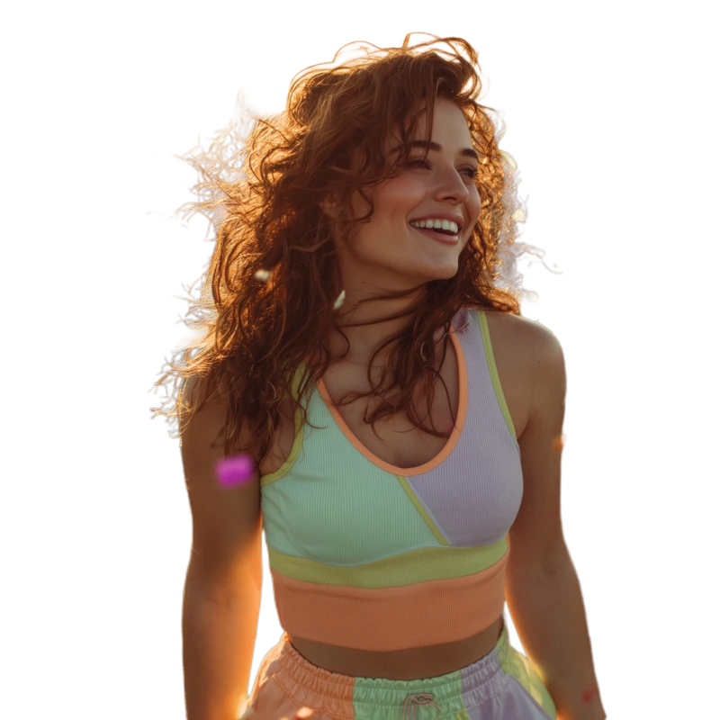 Background removed: Confetti Sunset Portrait