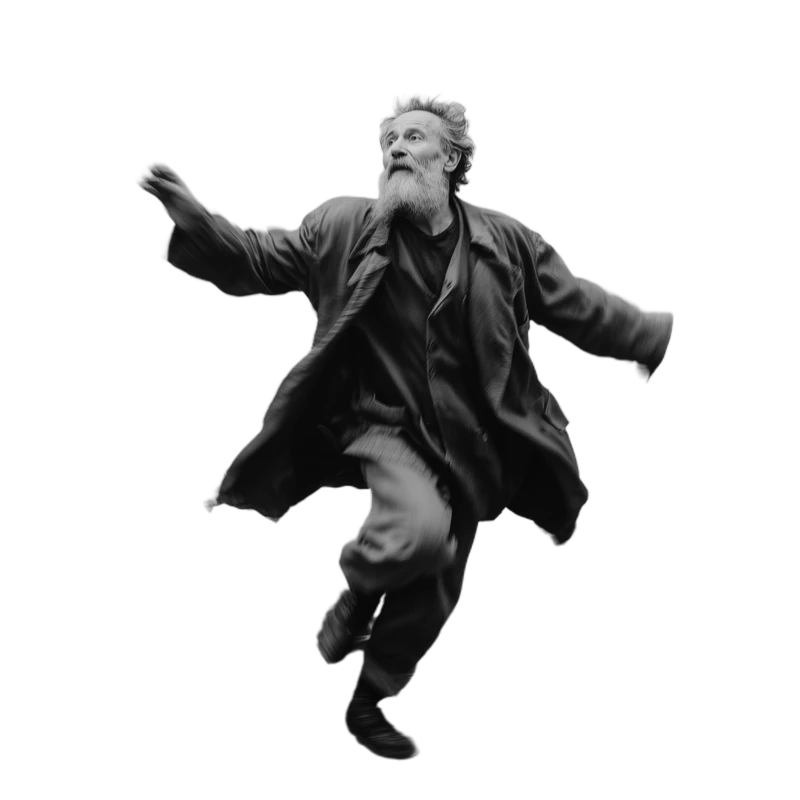 Background removed: Elderly Man Running