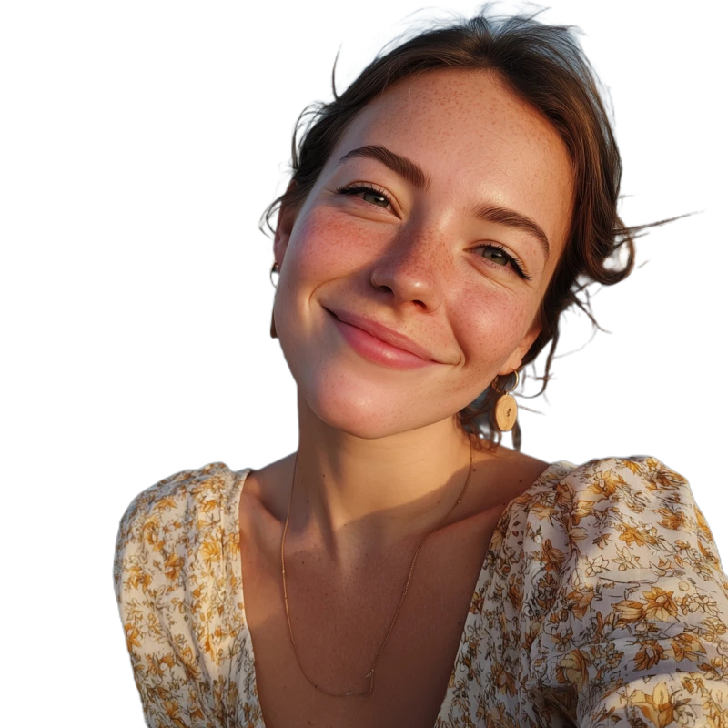 Background removed: Smiling Woman by the Sea