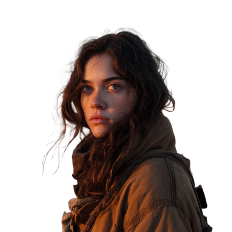 Background removed: Sunset Field Portrait