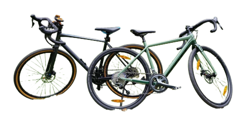 Background removed: Two Gravel Bikes in Park