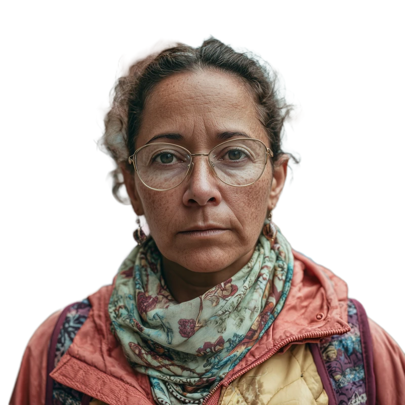 Background removed: Woman Street Portrait with Glasses