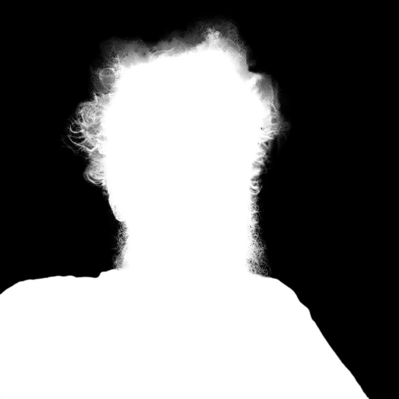 Clipping Magic alpha matte: Messy-Haired Bearded Portrait