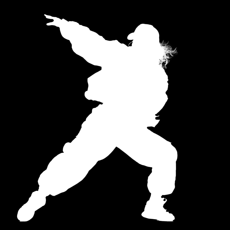 Clipping Magic alpha matte: Street Dancer in Studio