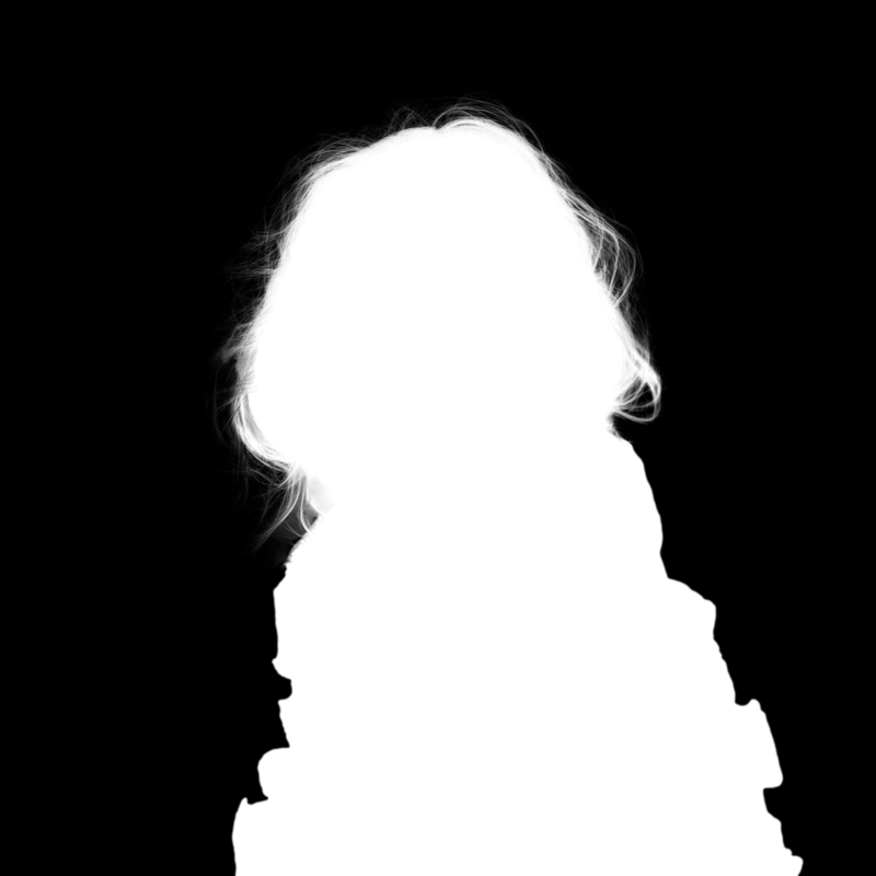 Clipping Magic alpha matte: Sunset Field Portrait