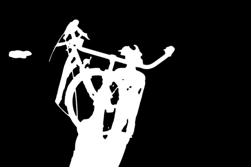 Clipping Magic alpha matte: Two Bikes in Field