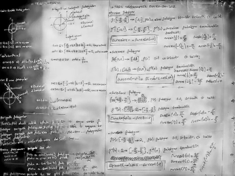 Focus model alpha matte: Trigonometry Notes on Whiteboard