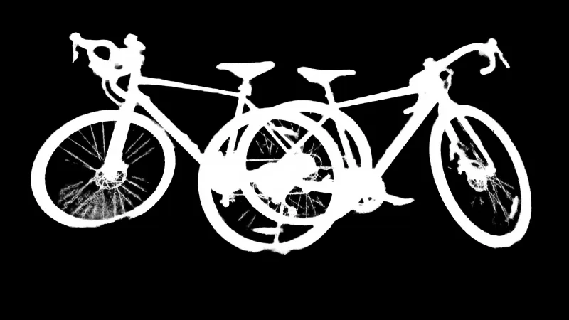 Focus model alpha matte: Two Gravel Bikes in Park