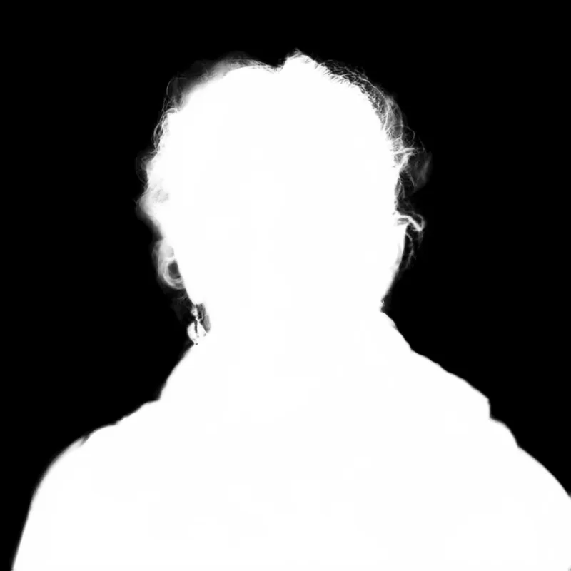 Focus model alpha matte: Woman Street Portrait with Glasses