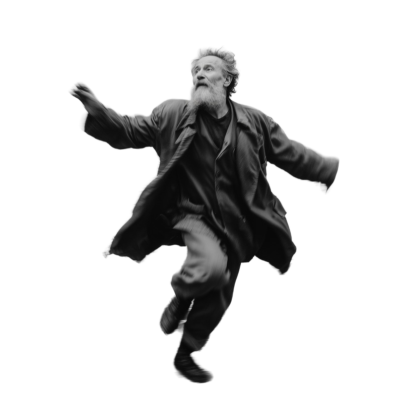 Background removed: Elderly Man Running