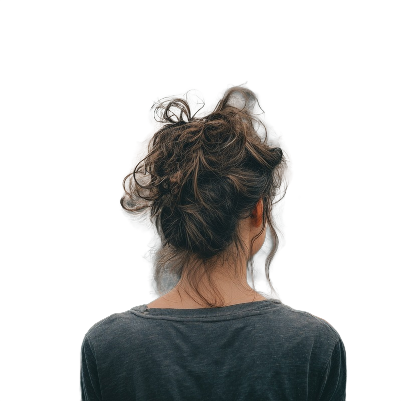 Background removed: Messy Bun in Cityscape