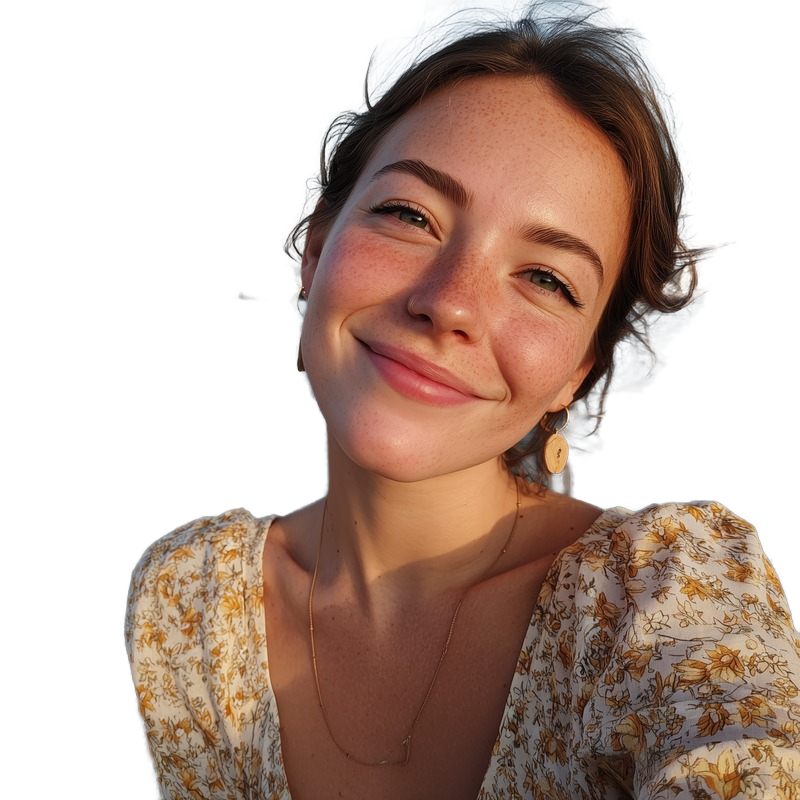 Background removed: Smiling Woman by the Sea