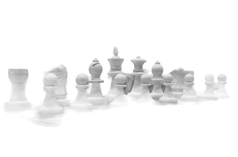 Background removed: White Chess Pieces at Tournament