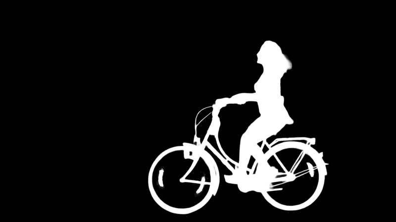 Ground truth alpha matte: Cyclist in Motion
