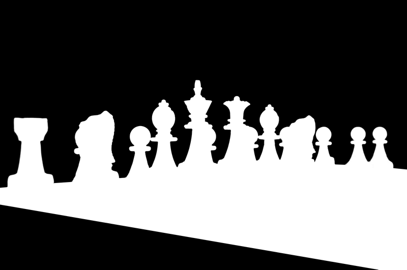 Ground truth alpha matte: White Chess Pieces at Tournament