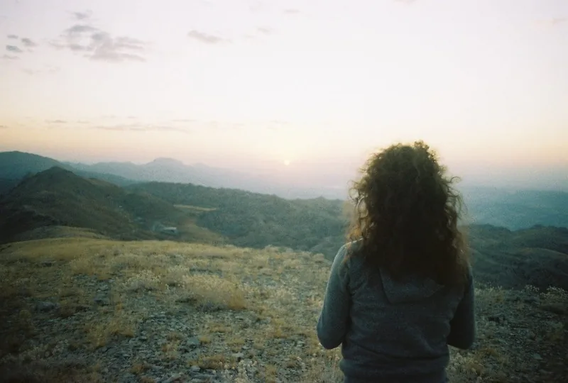 Original image: Back View at Mountain Sunrise