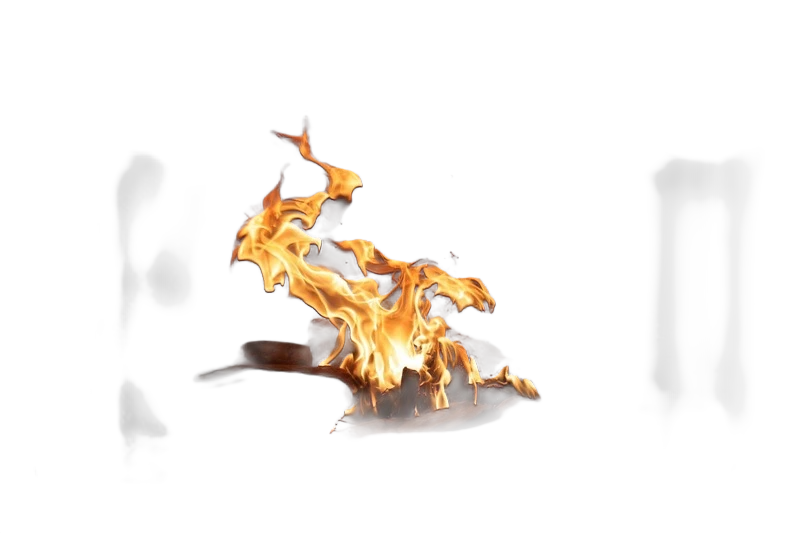Background removed: Campfire Flames at Night