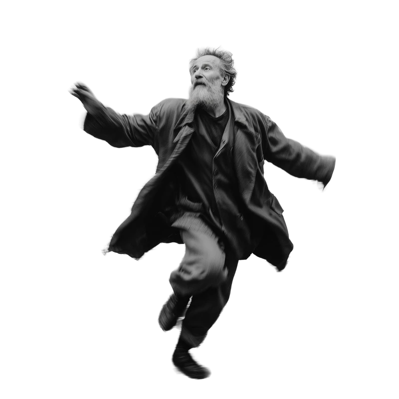 Background removed: Elderly Man Running