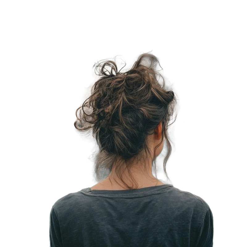 Background removed: Messy Bun in Cityscape