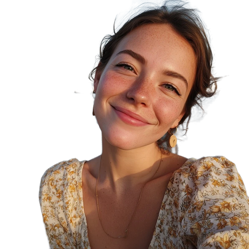 Background removed: Smiling Woman by the Sea