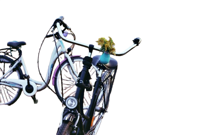 Background removed: Two Bikes in Field