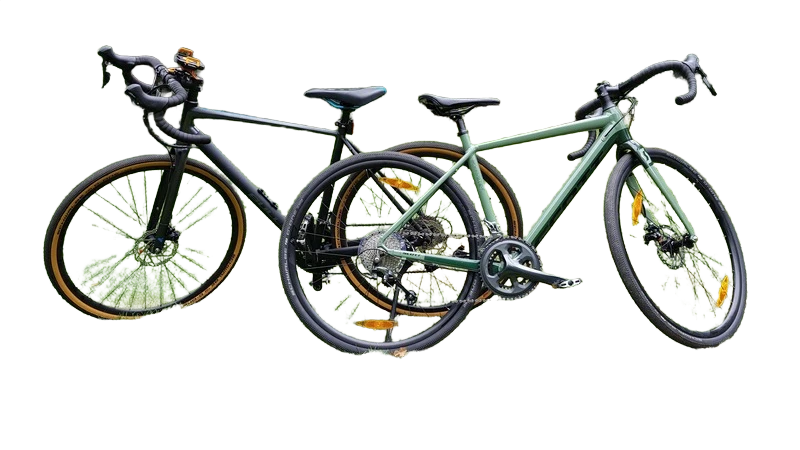 Background removed: Two Gravel Bikes in Park