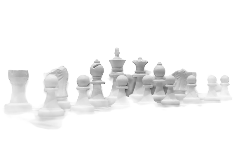 Background removed: White Chess Pieces at Tournament
