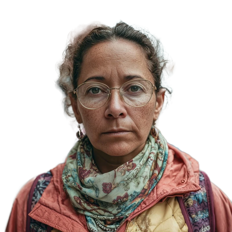 Background removed: Woman Street Portrait with Glasses