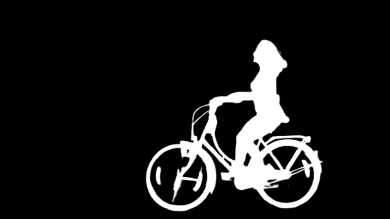 Pro model alpha matte: Cyclist in Motion