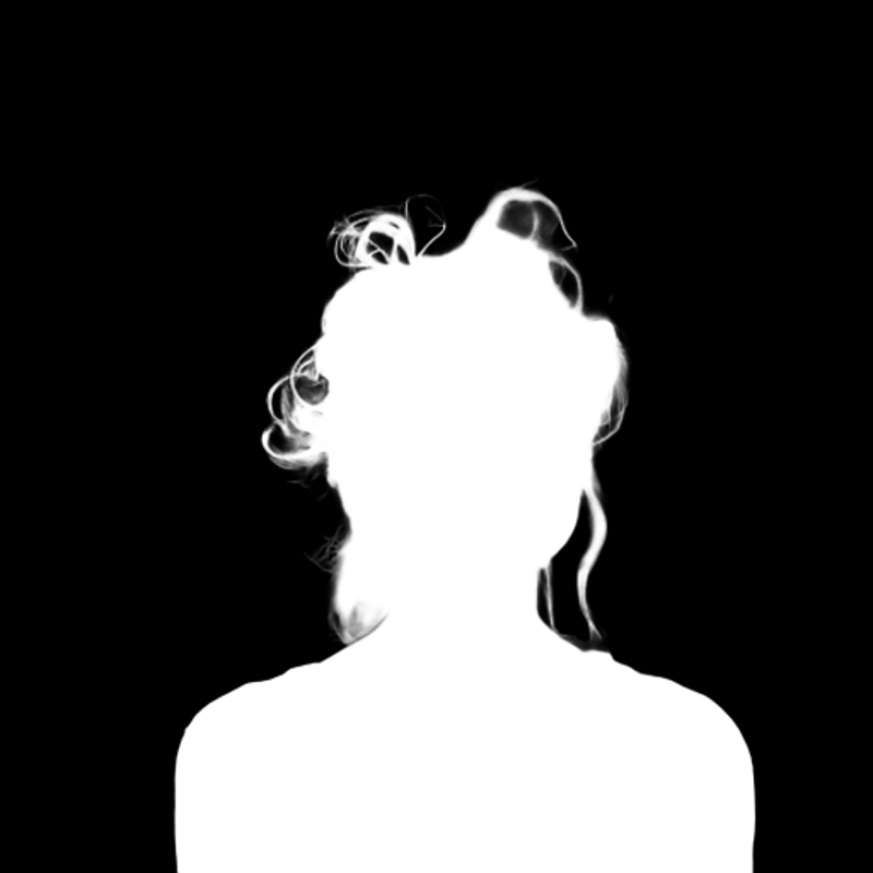 Pro model alpha matte: Messy Bun in Cityscape