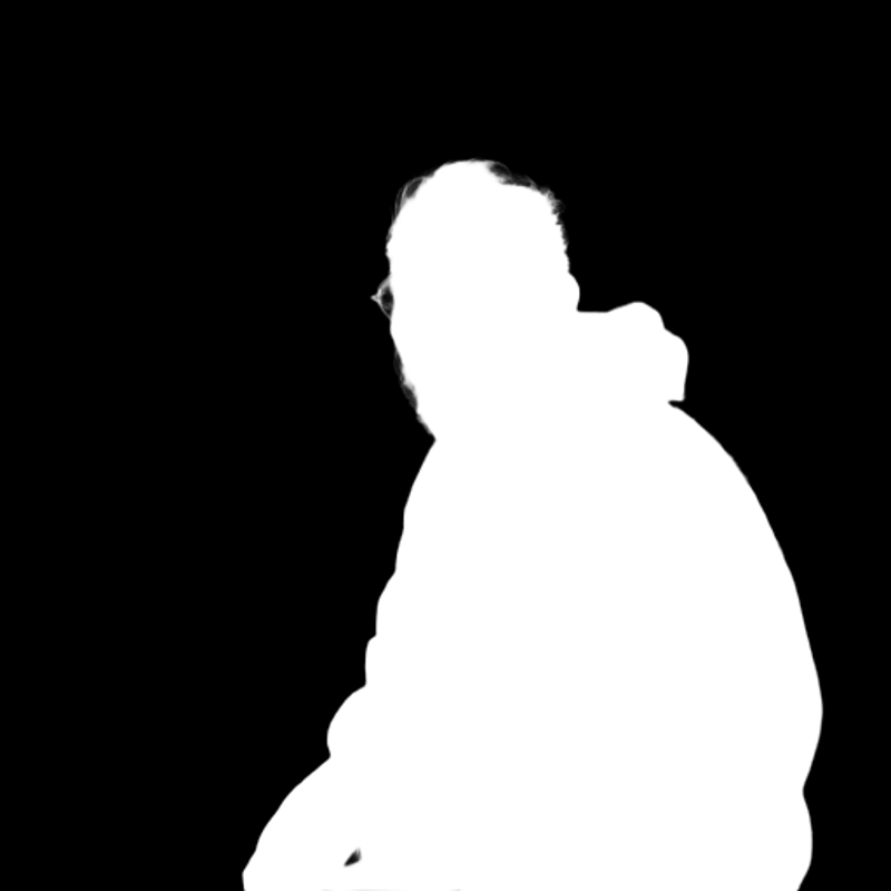 Pro model alpha matte: Smiling Man at Seaside Sunset