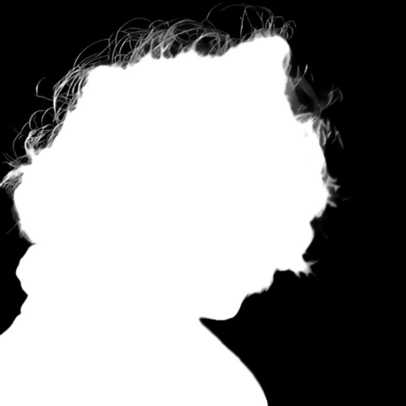 Pro model alpha matte: Windblown Curly Portrait