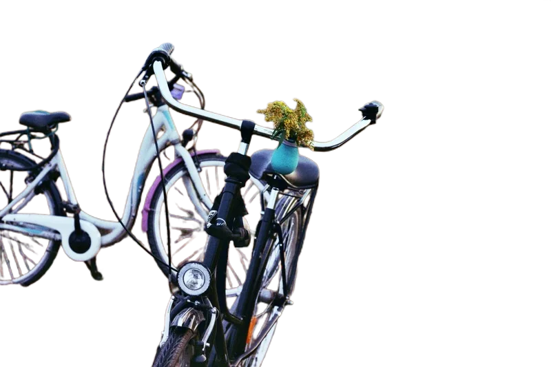 Background removed: Two Bikes in Field