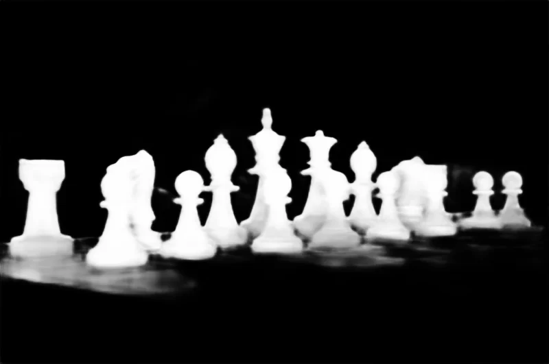 Snap model alpha matte: White Chess Pieces at Tournament