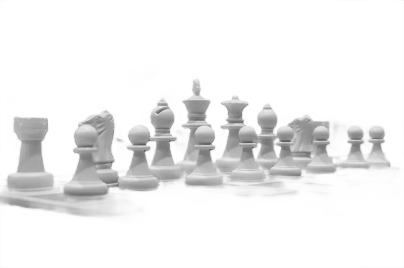 Background removed: White Chess Pieces at Tournament